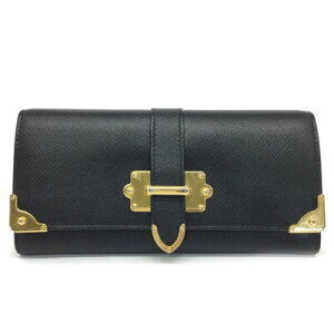 Prada Cahier Bifold Long Wallet SAFFIANO Nero Black